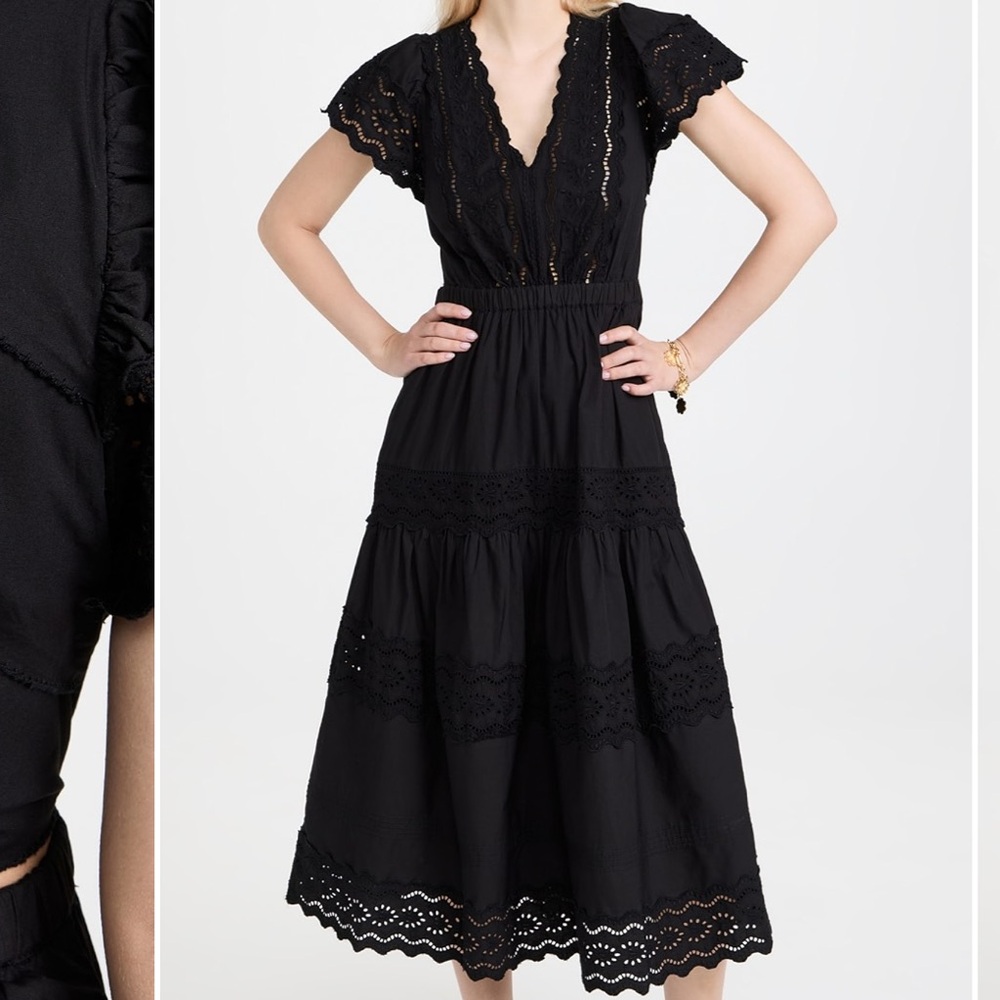 Sea NY Flutter Sleeve V Neck Dress, 00